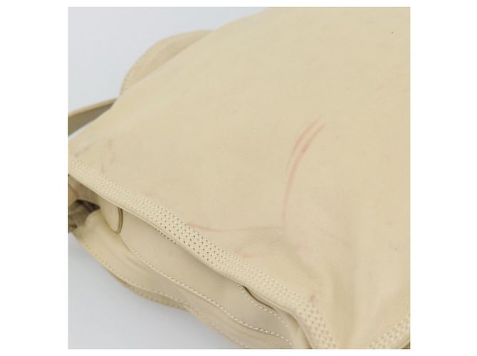 LOEWE Anagram Shoulder Bag Leather Ivory Gold Auth bs36600 D'oro Crudo - vista 10