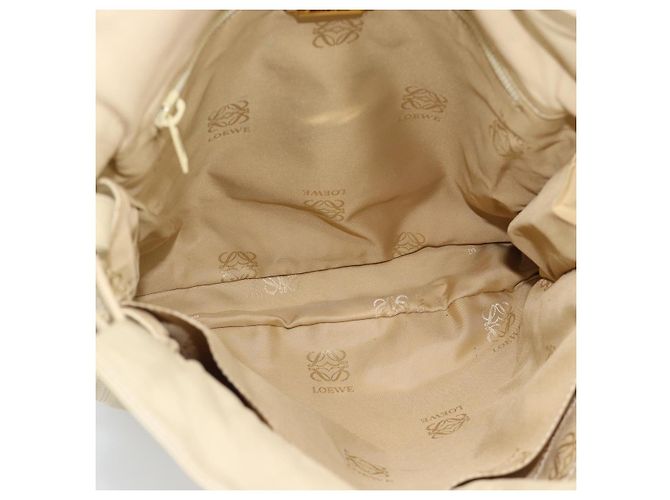LOEWE Anagram Shoulder Bag Leather Ivory Gold Auth bs36600 D'oro Crudo - vista 12