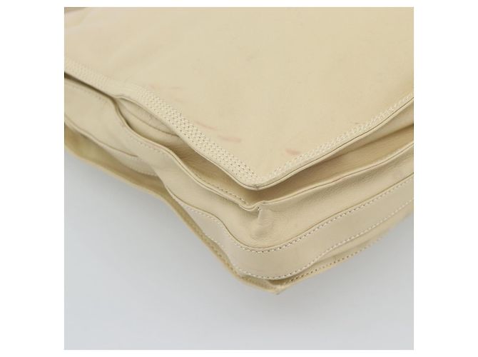 LOEWE Anagram Shoulder Bag Leather Ivory Gold Auth bs36600 D'oro Crudo - vista 14
