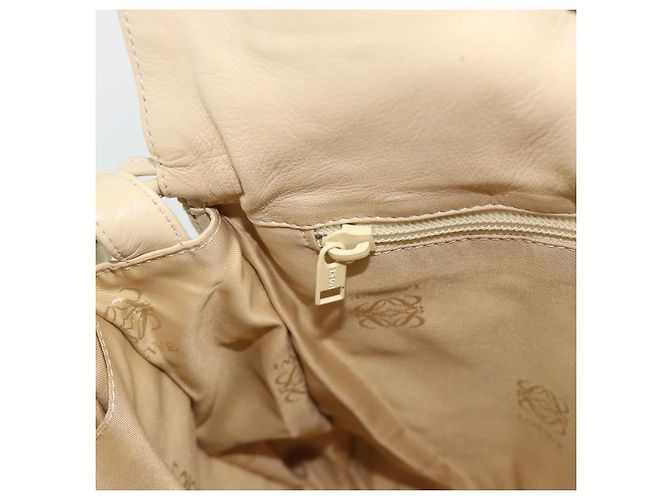 LOEWE Anagram Shoulder Bag Leather Ivory Gold Auth bs36600 D'oro Crudo - vista 20