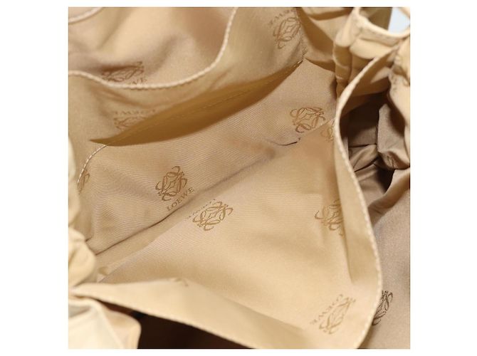 LOEWE Anagram Shoulder Bag Leather Ivory Gold Auth bs36600 D'oro Crudo - vista 21