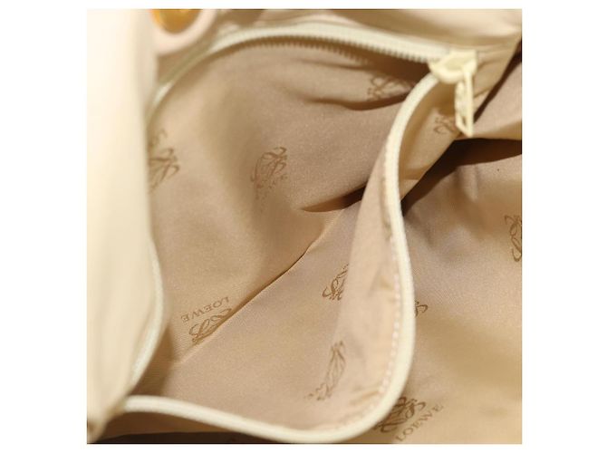 LOEWE Anagram Shoulder Bag Leather Ivory Gold Auth bs36600 D'oro Crudo - vista 23