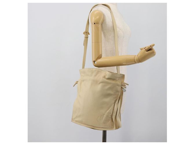 LOEWE Anagram Shoulder Bag Leather Ivory Gold Auth bs36600 D'oro Crudo - vista 24