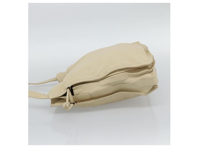 LOEWE Anagram Shoulder Bag Leather Ivory Gold Auth bs36600 D'oro Crudo - vista 3