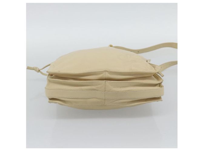 LOEWE Anagram Shoulder Bag Leather Ivory Gold Auth bs36600 D'oro Crudo - vista 5
