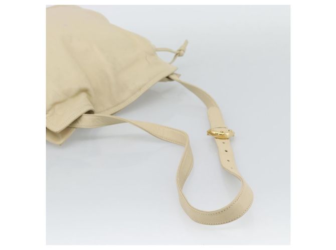 LOEWE Anagram Shoulder Bag Leather Ivory Gold Auth bs36600 D'oro Crudo - vista 7
