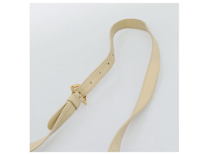 LOEWE Anagram Shoulder Bag Leather Ivory Gold Auth bs36600 D'oro Crudo - vista 8
