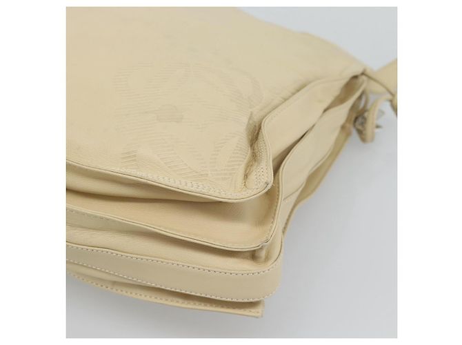 LOEWE Anagram Shoulder Bag Leather Ivory Gold Auth bs36600 D'oro Crudo - vista 9