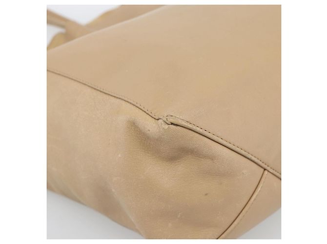 Cabas Céline Borsa Tote Verticale CELINE in pelle Beige Gold Auth bs36671 D'oro - vista 11