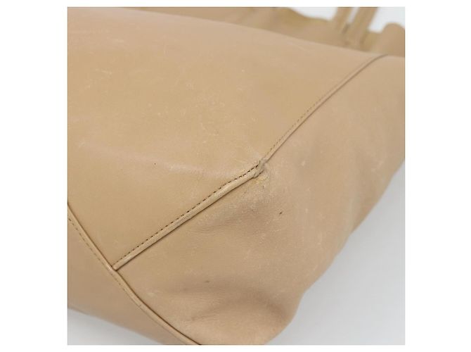 Cabas Céline Borsa Tote Verticale CELINE in pelle Beige Gold Auth bs36671 D'oro - vista 12