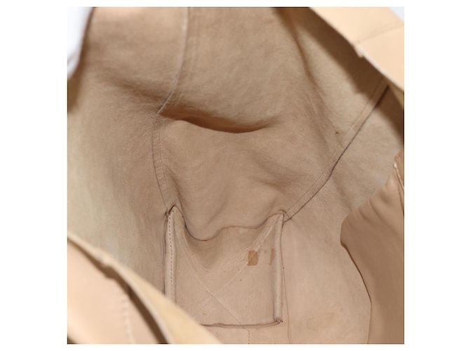 Cabas Céline Borsa Tote Verticale CELINE in pelle Beige Gold Auth bs36671 D'oro - vista 16