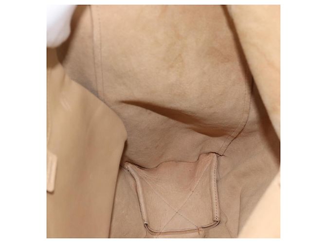 Cabas Céline Borsa Tote Verticale CELINE in pelle Beige Gold Auth bs36671 D'oro - vista 17