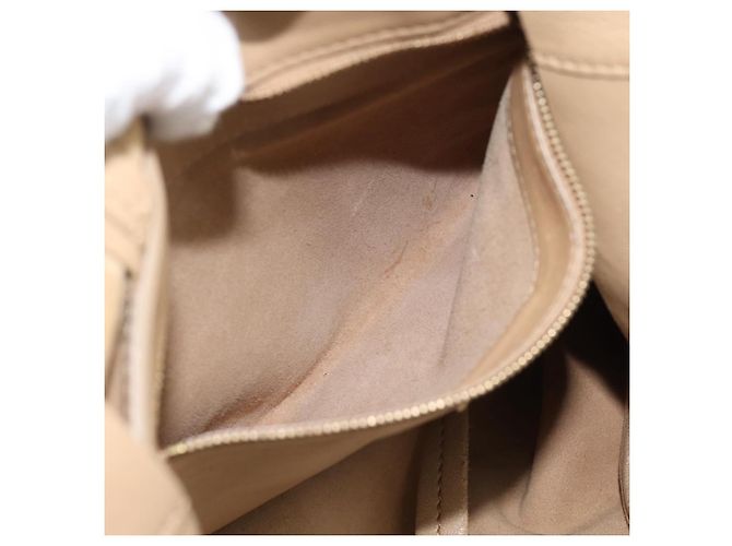 Cabas Céline Borsa Tote Verticale CELINE in pelle Beige Gold Auth bs36671 D'oro - vista 19