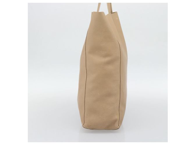 Cabas Céline Borsa Tote Verticale CELINE in pelle Beige Gold Auth bs36671 D'oro - vista 4