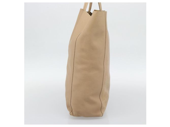 Cabas Céline Borsa Tote Verticale CELINE in pelle Beige Gold Auth bs36671 D'oro - vista 5