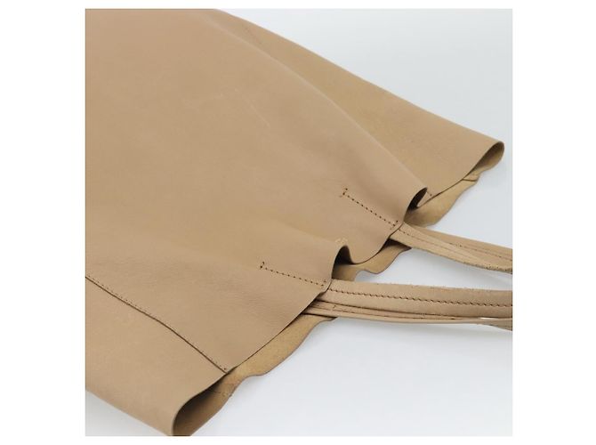 Cabas Céline Borsa Tote Verticale CELINE in pelle Beige Gold Auth bs36671 D'oro - vista 6
