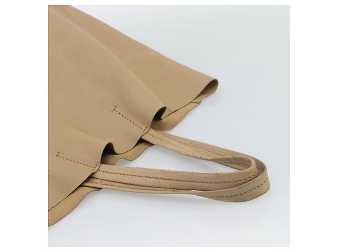 Cabas Céline Borsa Tote Verticale CELINE in pelle Beige Gold Auth bs36671 D'oro - vista 7