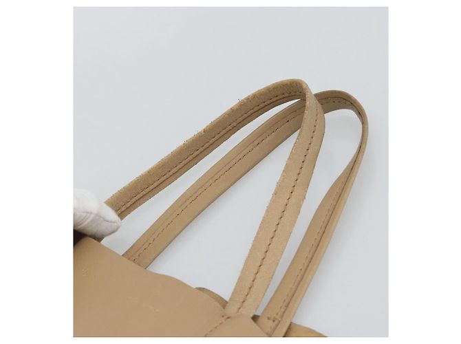 Cabas Céline Borsa Tote Verticale CELINE in pelle Beige Gold Auth bs36671 D'oro - vista 8