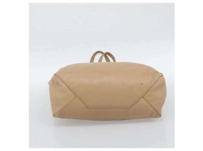 Cabas Céline Borsa Tote Verticale CELINE in pelle Beige Gold Auth bs36671 D'oro - vista 9