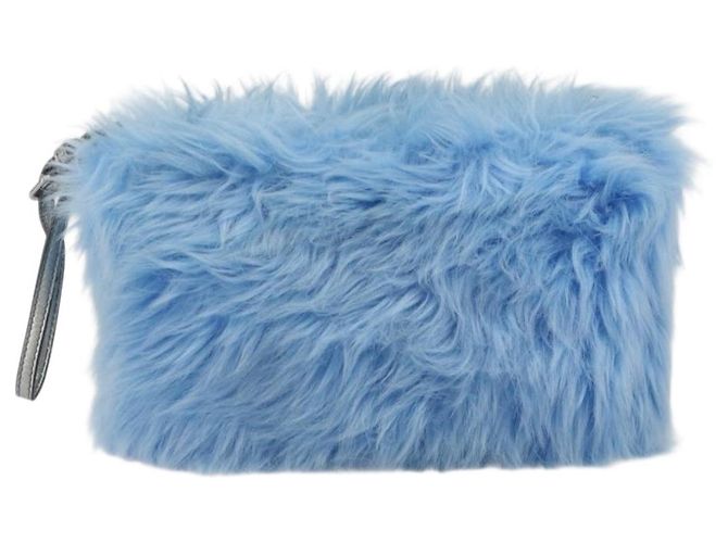 Clutch PRADA in Pelliccia Blu Argento Autentica 193790M - vista 3