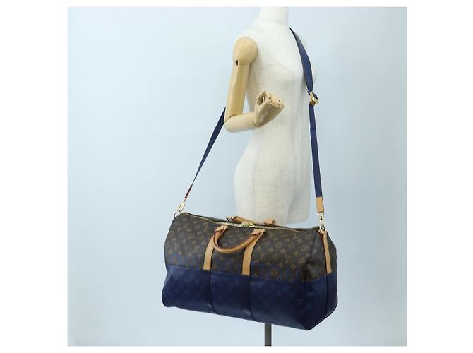 LOUIS VUITTON Monogram Split Keepall Bandouliere 50 Bag M43861 LV Auth 191722SM Monogramma - vista 36