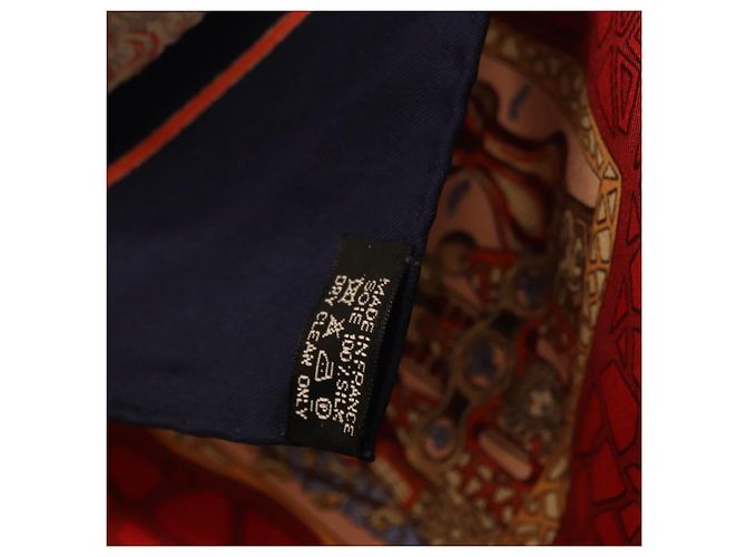 Hermès HERMES Carré 90 Schal Émare Nostrum  Seide Rot Navy Authentisch 192551 Marineblau - Ansicht 14