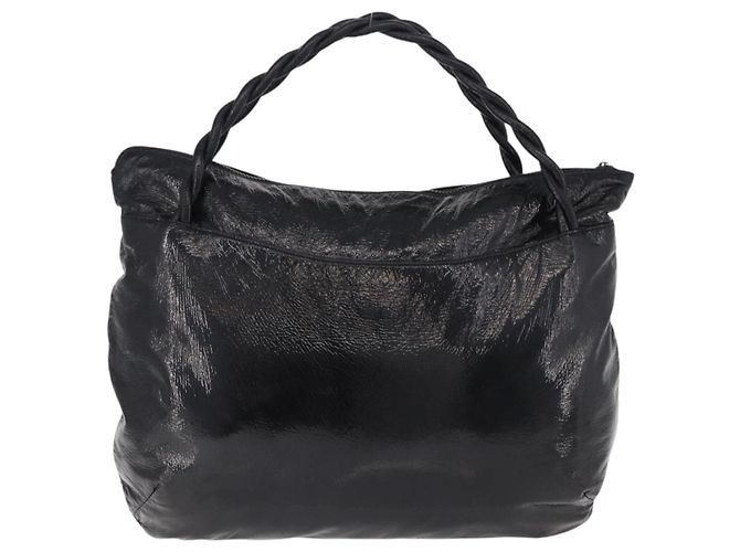Borsa Salvatore Ferragamo in vernice nero e argento Auth ka5460 Schwarz Silber - Ansicht 3
