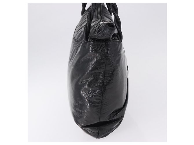 Borsa Salvatore Ferragamo in vernice nero e argento Auth ka5460 Schwarz Silber - Ansicht 5