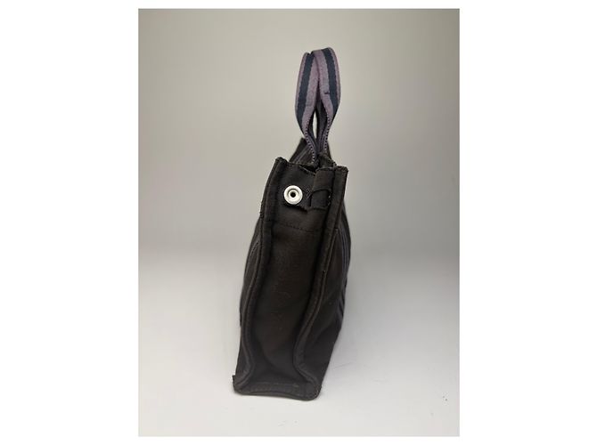 Hermès Vintage Hermes Baumwolltasche Schwarz Grau - Ansicht 7