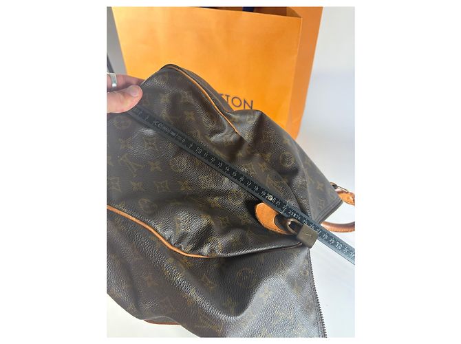 Keepall Bolsa Duffle Vintage Louis Vuitton Monogram Canvas Marrom Tan - vista 11