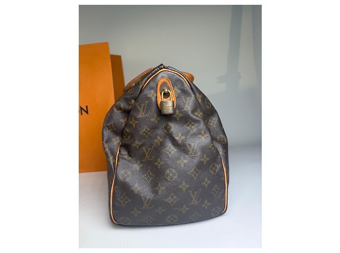 Keepall Bolsa Duffle Vintage Louis Vuitton Monogram Canvas Marrom Tan - vista 9