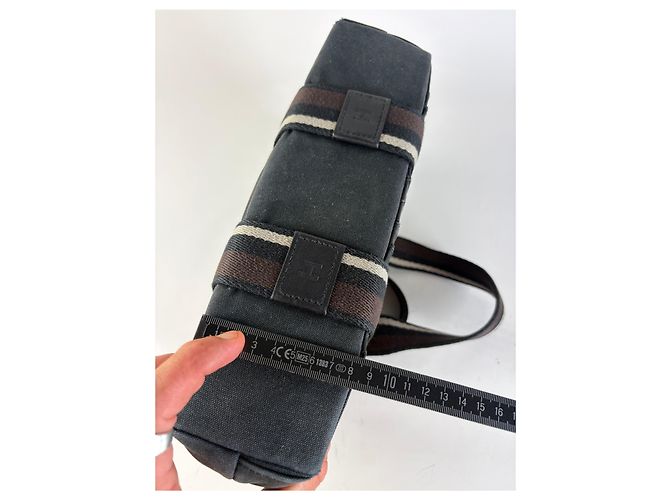 Hermès Vintage Hermes Troca Canvas Tote Dunkelgrau Schwarz - Ansicht 11