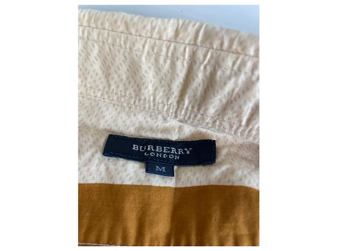 Camicia di cotone vintage Burberry Crema Senape Marrone M - vista 10