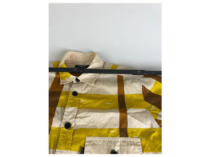 Camicia di cotone vintage Burberry Crema Senape Marrone M - vista 8