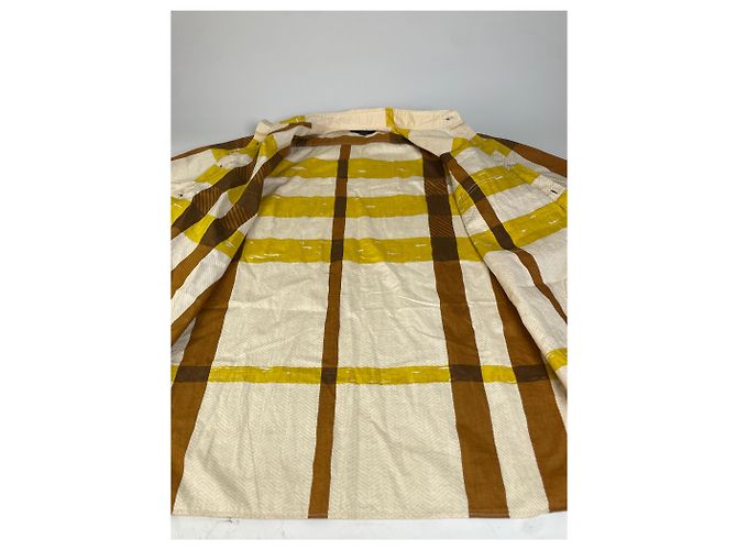 Camicia di cotone vintage Burberry Crema Senape Marrone M - vista 9