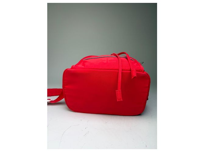 Vintage Courreges Nylon Backpack Red Silver-Tone - view 10