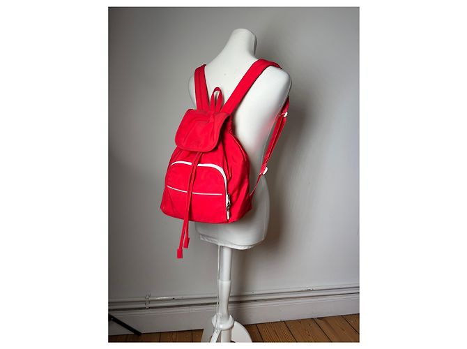 Vintage Courreges Nylon Backpack Red Silver-Tone - view 14