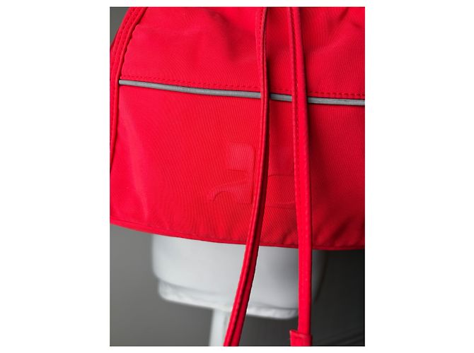 Vintage Courreges Nylon Backpack Red Silver-Tone - view 15