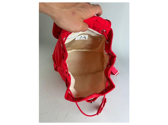 Vintage Courreges Nylon Backpack Red Silver-Tone - view 3