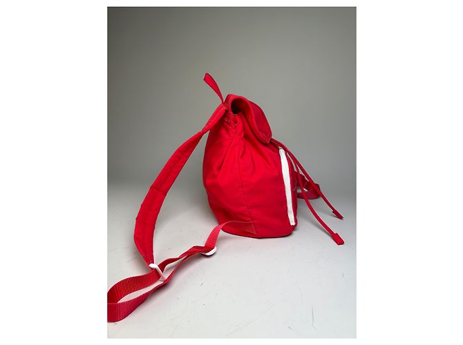 Vintage Courreges Nylon Backpack Red Silver-Tone - view 7