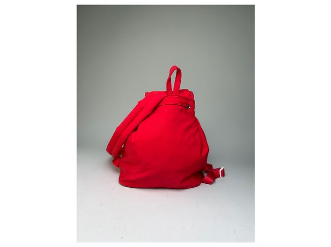 Vintage Courreges Nylon Backpack Red Silver-Tone - view 8