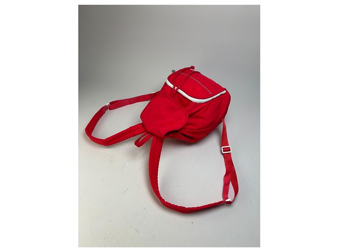 Vintage Courreges Nylon Backpack Red Silver-Tone - view 9