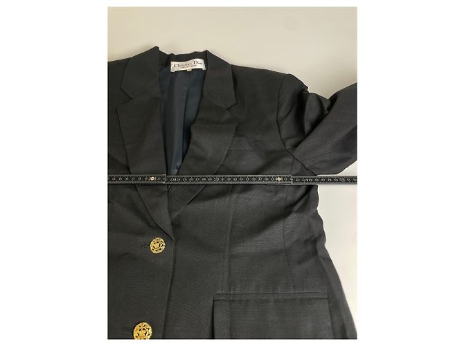 Vintage Dior Wool Blend Blazer Black S - view 8