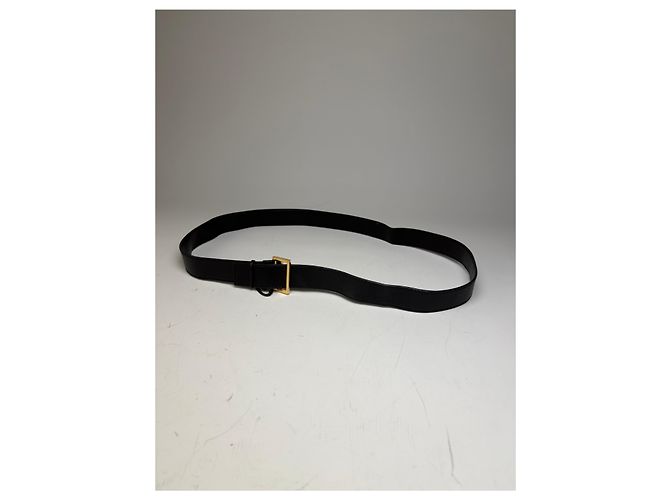 Vintage Gucci Ledergürtel Schwarz Goldene Schnalle - Ansicht 5