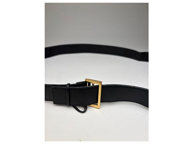 Vintage Gucci Ledergürtel Schwarz Goldene Schnalle - Ansicht 9