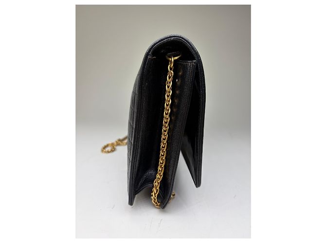 Emilio Pucci Clutch in pelle vintage Pucci nera con catena dorata Nero - vista 10