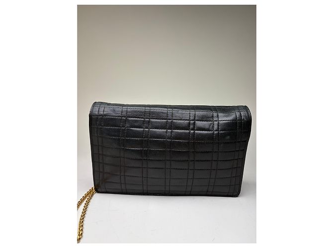 Emilio Pucci Clutch in pelle vintage Pucci nera con catena dorata Nero - vista 15