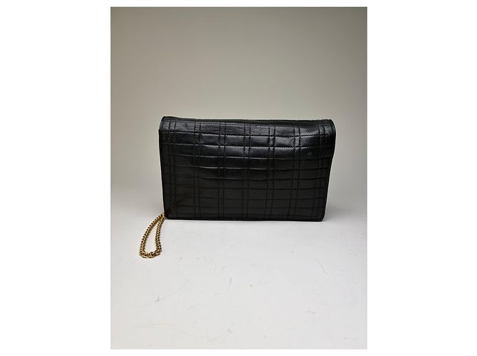 Emilio Pucci Clutch in pelle vintage Pucci nera con catena dorata Nero - vista 2