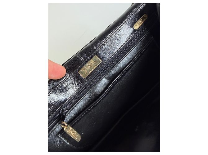 Emilio Pucci Clutch in pelle vintage Pucci nera con catena dorata Nero - vista 5