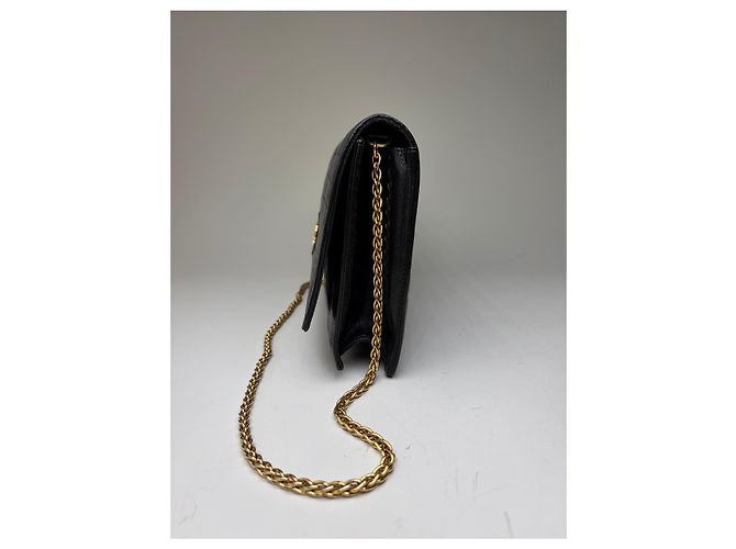 Emilio Pucci Clutch in pelle vintage Pucci nera con catena dorata Nero - vista 8